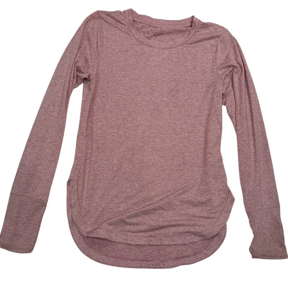 Athleta Thumbhole Long Sleeve Top XS Athleisure Workout Running Base Layer Shirt - Picture 3 of 10